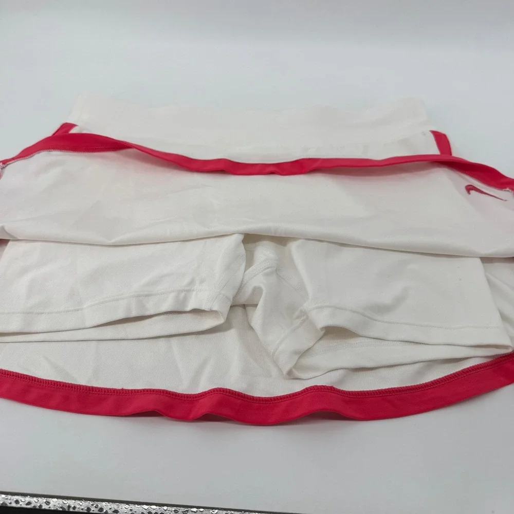 Nike Skort Women's size Small White Pink trim Dri-FIT Tennis Golf Athletic Skirt